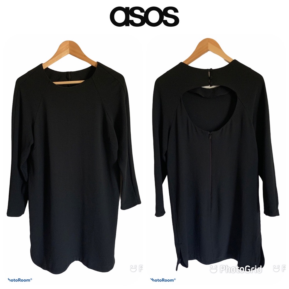 ASOS Open Back Black Dress Sz 6 LIKE NEW